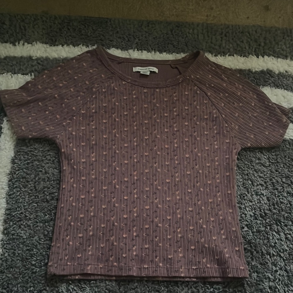 purple floral shirt american eagle